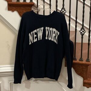 Charlotte Russe Navy 'New York' Crew Neck Sweater